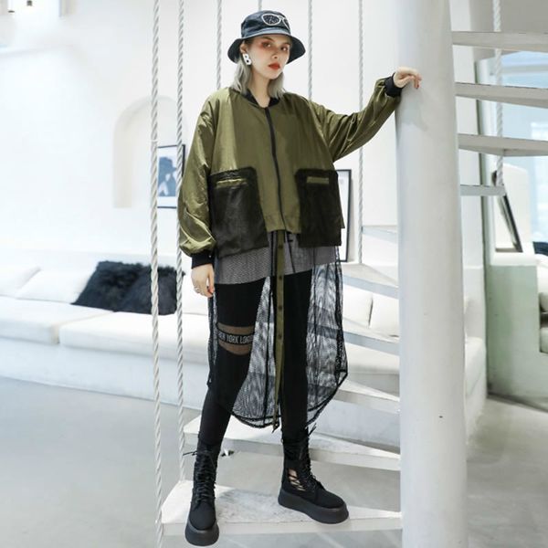 

tvvovvin patchwork hollow out pocket long trench women clothes 2019 fashion tide personality match all coat autumn new d392, Tan;black