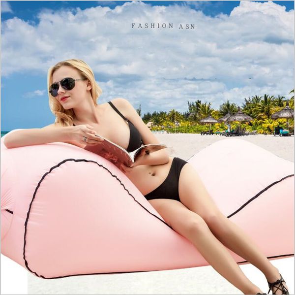 

inflatable air sofa couch portable air sleeping bags lounger chair mattress lazy inflate camping beach bed outdoor sleeping hammock b4537