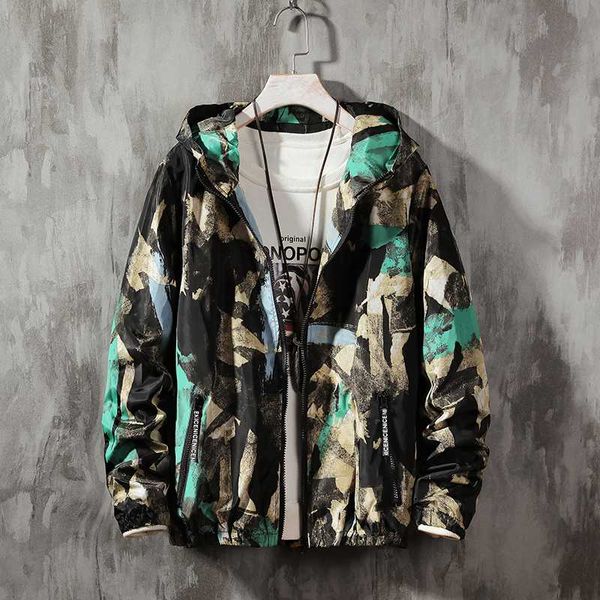 

camo jacket men's fashion printed style casual hooded jackets mens streetwear loose hip hop bomber jacket men m-5xl, Black;brown