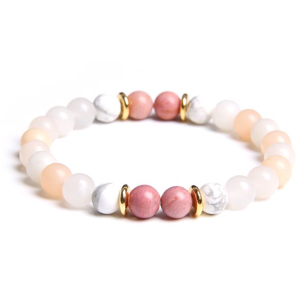 

stone beads bracelet natural stone charm couple friendship beaded bracelets bangles for men women jewelry pulseras adjustable, Black
