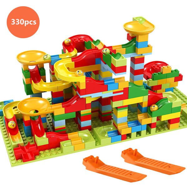 

small size marble race run block variety slide track diy building blocks abs funnel slide sets bricks educational kids toys gift