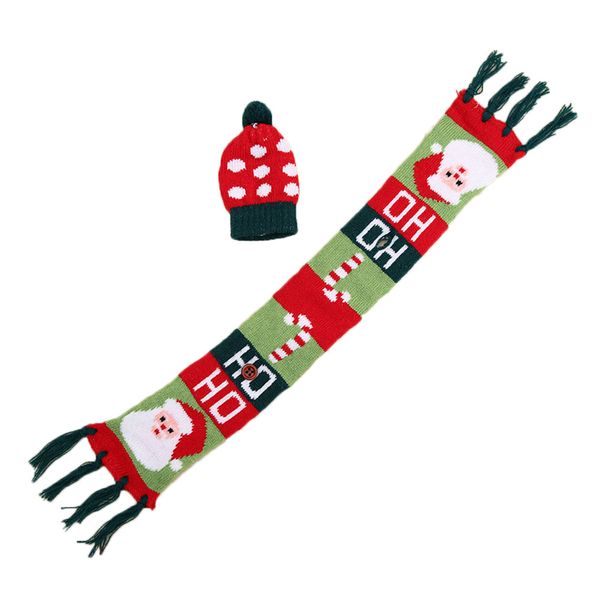 

горячее рождество вино бутылку обертывание вязаный мини шарф hat xmas обеденный стол украшение l99