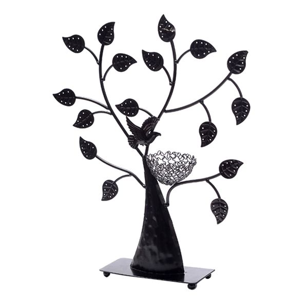 

black jewelry tree stand jewelry tower metal earring holder organizer, earring stand, earring display for jewelry store decoration, Black;white
