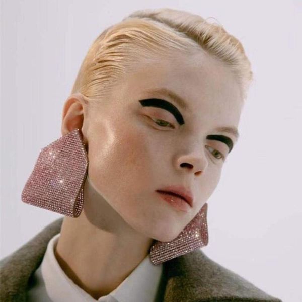 

new shiny rhinestone gems fashion women dangle earrings jewelry maxi lady's dress statement earrings accessories, Silver