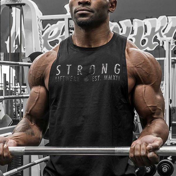 

gym mens muscle sleeveless tank tee shirts bodybuilding sports fitness vest, White;black