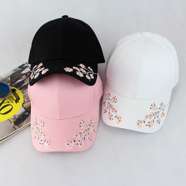 

2017 summer new female baseball cap, korean fashion embroidery, plum blossom duck tongue cap, lovers travel, sunscreen hip hop h, Blue;gray