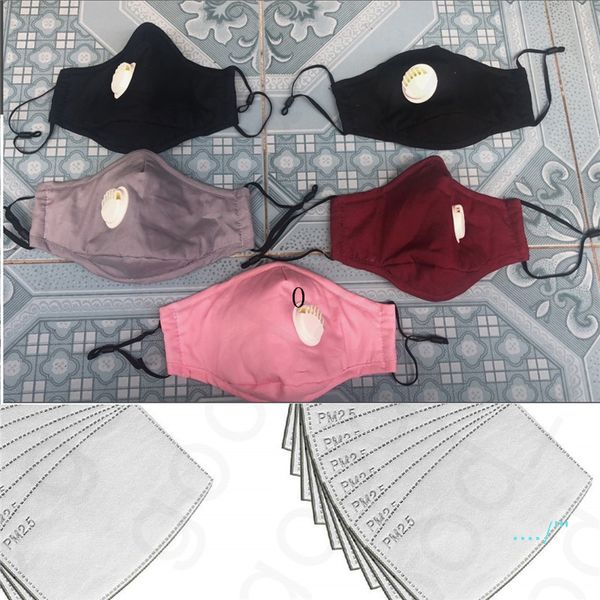 

2020 pm2.5 filter mask breather valve face masks with 1 filter cotton protective masks reusable washable anti dust haze respirator d4707