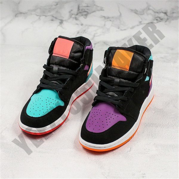 

2020 multi-color mid 1 1s se gs black orange purple basketball shoes black pale vanilla starfish athletic sneakers 554725-083