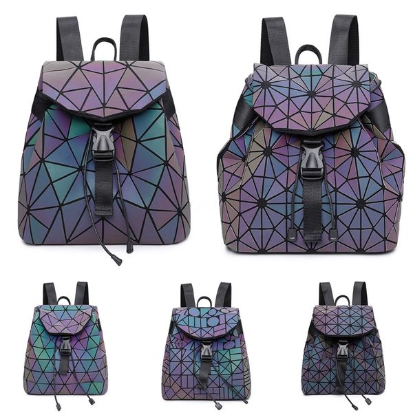 

горячие продажи известный высокое качество роскошные женщины дизайнер геометрический рюкзак сумки pu световой дизайн посланник сумки на ремн