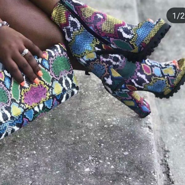 

hkxn women's peep toe boots 2019 autumn new high-heeled waterproof platform women's shoes large size boots summer, Black