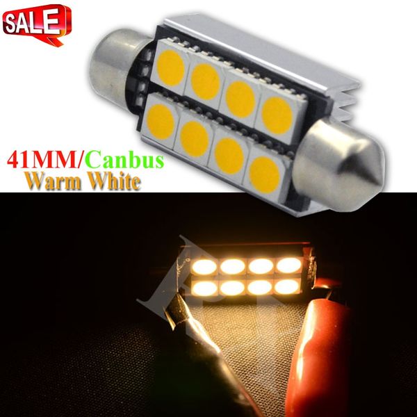 

2pcs festoon led bulbs c5w c10w 41mm car reading dome lights 8smd led canbus license plate light white warm white dc12v