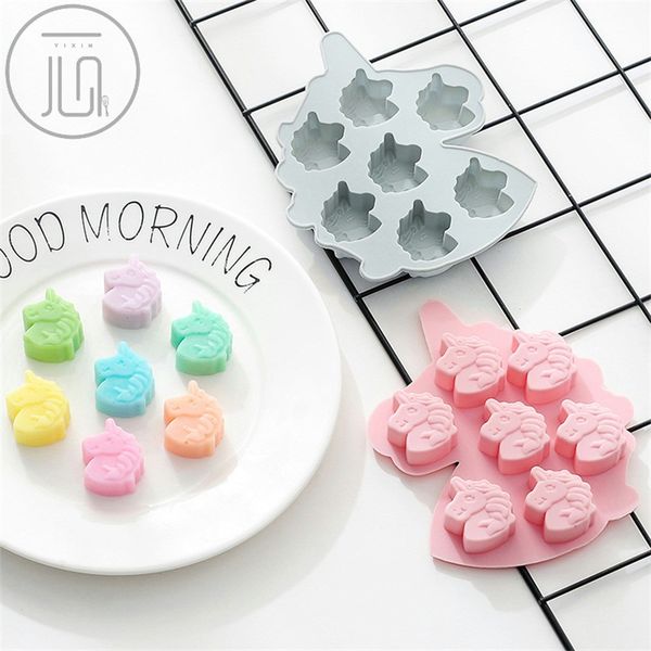 

7 lattice cartoon unicorn shape cake moulds handmade diy chocolate mold blue green white color baking mould household 2 7yx e1