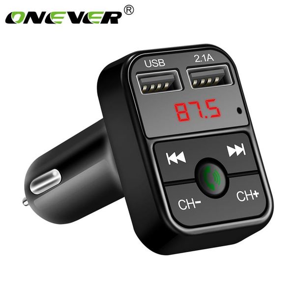 

onever bluetooth fm передатчик автомобиля mp3 аудио музыкальный плеер двойной usb радио модулятор автомобильный комплект громкой связи с 5v