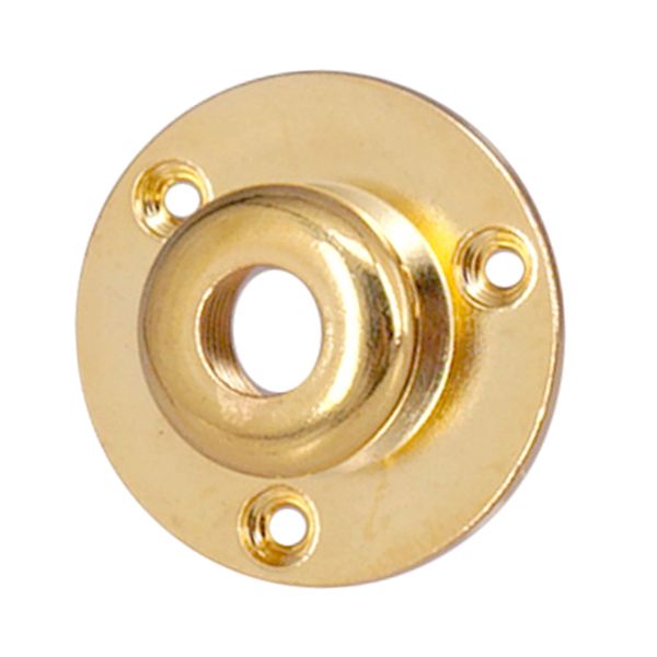 

round metal jack plate & screws for electric guitar bass - silver or gold