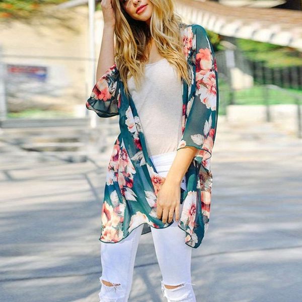 

women sun protective coat print long sleeves soft breathable thin coat for summer nyz shop, Black;brown