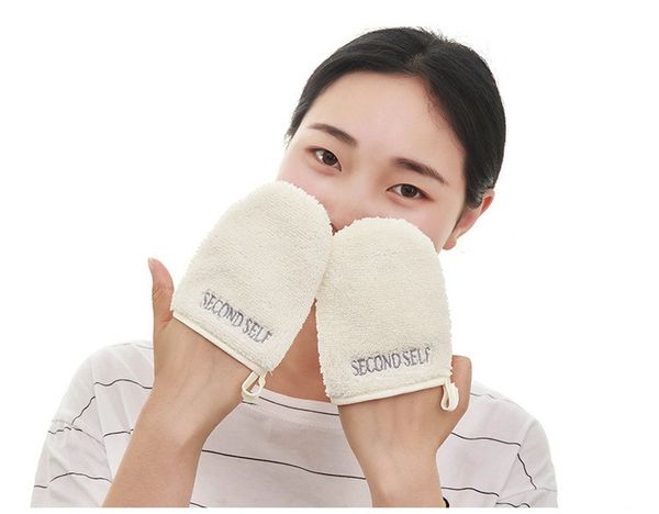 

maxi soft microfiber makeup remover towel cleansing gloves washing gloves face wash gloves cleansing puffs skin clean tools, Blue;gray