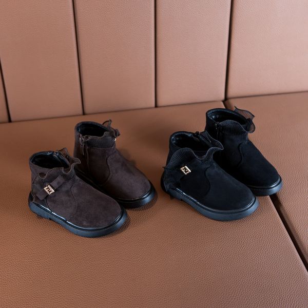 

зимние девушки вскользь ботинки princess мягкое дно хлопка boots 1-3 лет детская обувь малышей для девочек, Black;grey