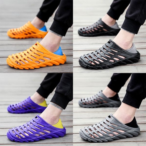 

men's waterproof beach sandals elastic heel leisure hollow outdoor casual shoes
