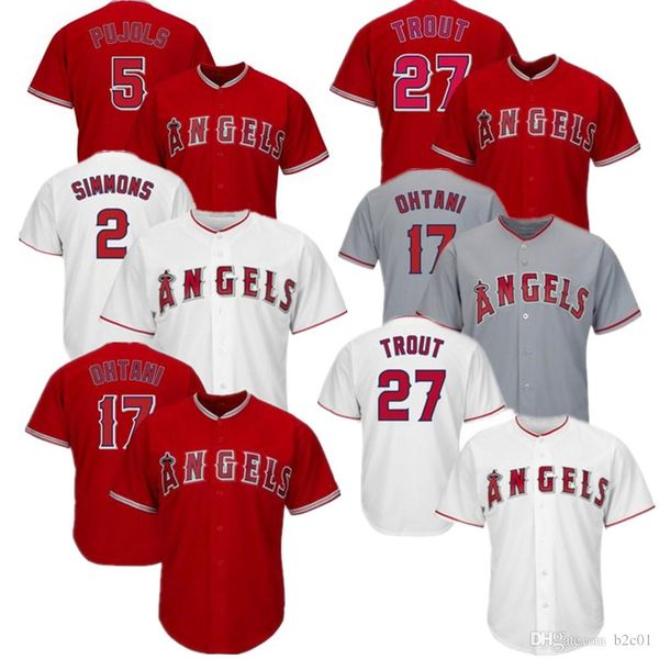 

Angels 27 Mike Trout 17 Shohei Ohtani Jersey Men Los Angeles Baseball Jerseys