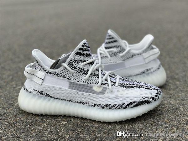 

2019 real original v2 zebra black static men shoes mens running shoes gid glow in the dark kanye west designer women sport sneakers