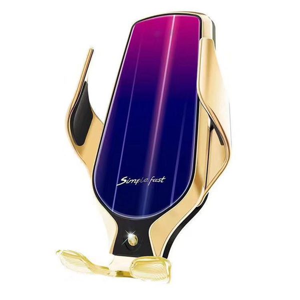 

2020 r9 wireless charger 10w fast charging automatic clamping phone holder car airping p outlet holder for samsung