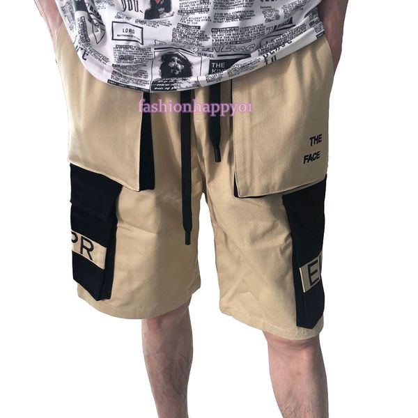 

2020ss sup&nf logo outdoor sport shorts man casual elastic waist shorts men street big pocket overalls pants s2003 m-xxl, Black