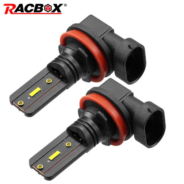 

new 2pcs h8 h11 led fog light bulbs 1200lm 6000k white drl universal car driving light reversing turning lights 12v 24v