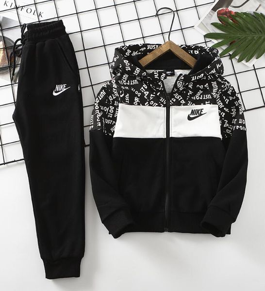 

2020 новая молодежная куртка с капюшоном set высокого качества бренда спорт дети zipper набор спортивной nk высокого качества кальсоны мальч