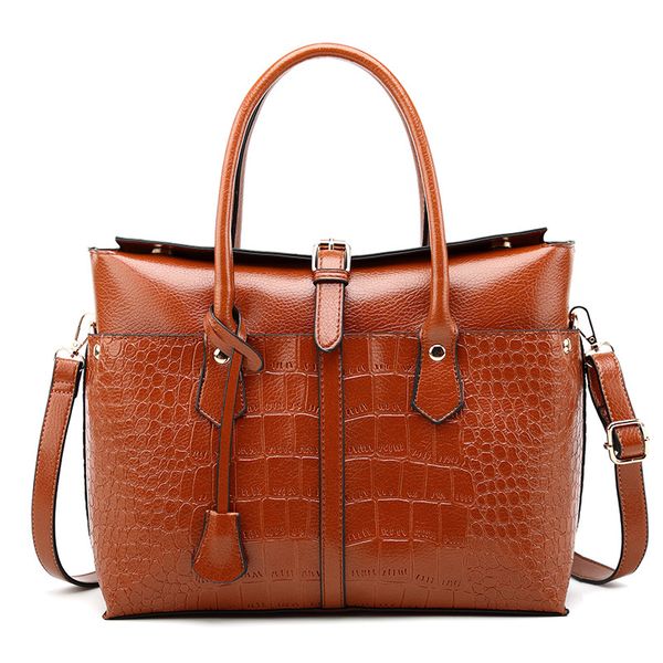 

2019 new women's bag european and american fashion women's briefcase crocodile handbag single shoulder oblique satchel bag