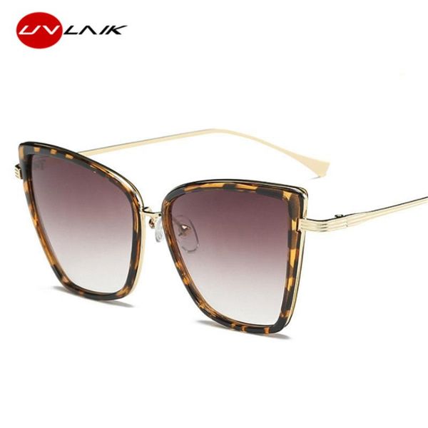 

uvlaik women cat eye sunglasses lady luxury retro metal cat eye sun glasses vintage mirror sunglass uv400, White;black