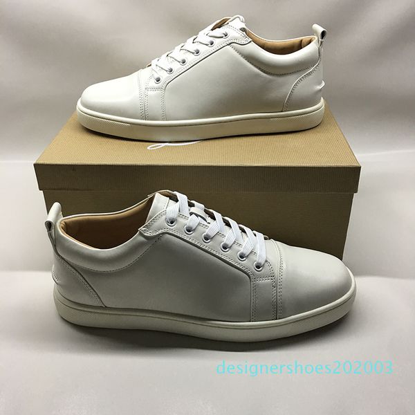 

designer shoes for man women red bottoms junior spikes flat sneakers genuine leather fashion paris dress shoes with box 03d, Black