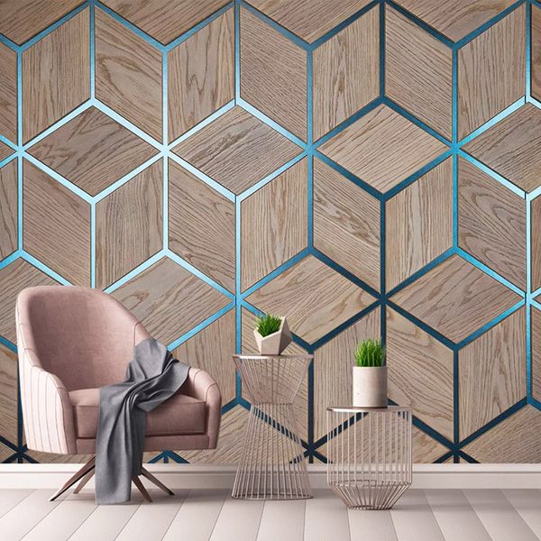 

p wallpaper modern geometric wood grain line murals living room tv sofa background wall decor papel de parede 3d wallpapers