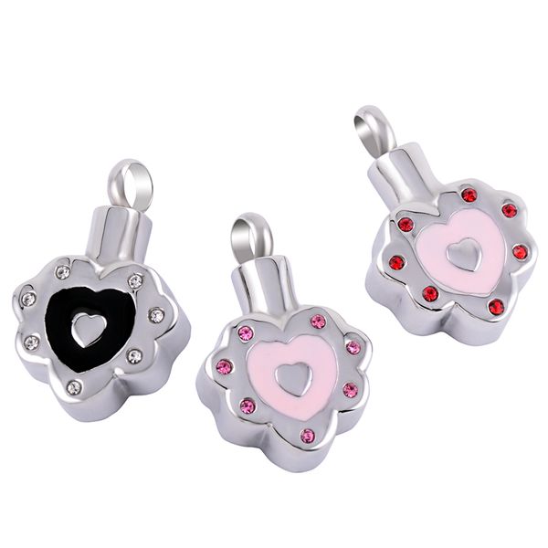 

z182 сердце кремация подвески для праха близких-гравируемая нержавеющая сталь памятная урна ожерелье для женщин, Silver