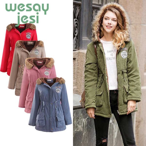

women parka coats autumn fashion casual outwear winter thick jackets fur collar hooded parka women warm slim hoodies coats, Tan;black