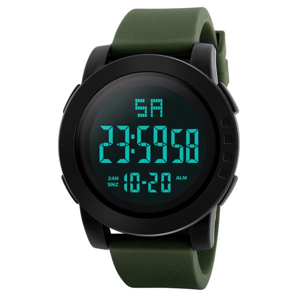 

reloj outdoor led digital wristwatch simple men electronic watch stylish silicone strap pc case sport male watches, Slivery;brown