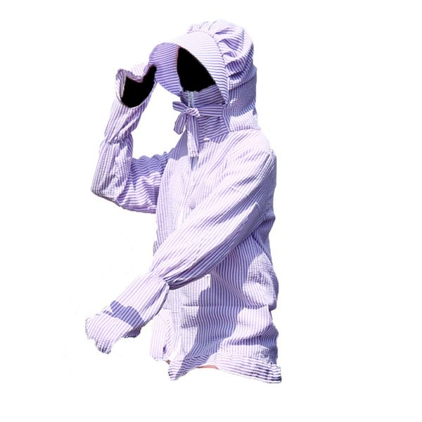 

d501-c long-sleeved upper body sun protection uv protection shawl sun clothing female shirt, Blue;black