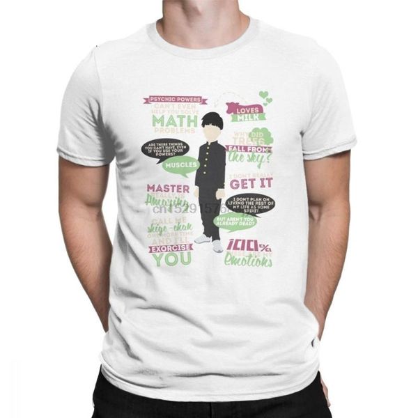 

мужская футболка mob quotes mob psycho 100 vintage pure cotton tee shirt с коротким рукавом футболки o-образным вырезом топы 6xl, White;black