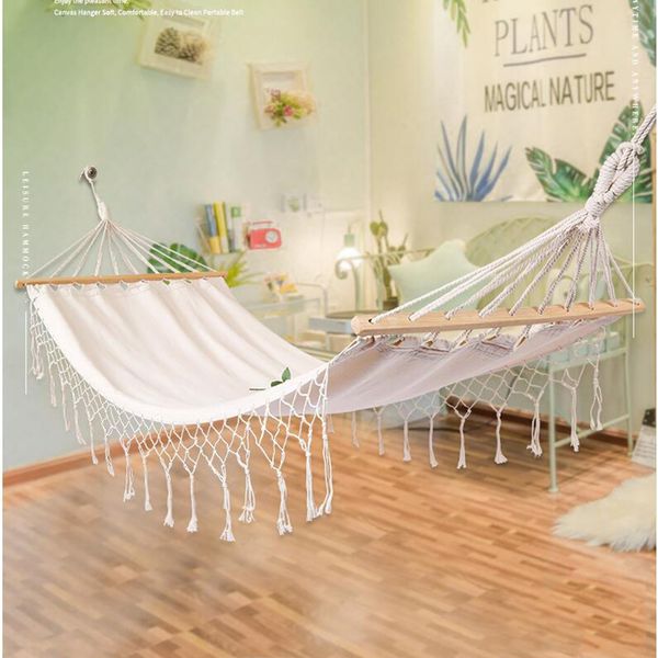 

nordic style literary tassel hammock outdoor indoor garden bedroom hanging chair for women girl swinging single safety lg3003