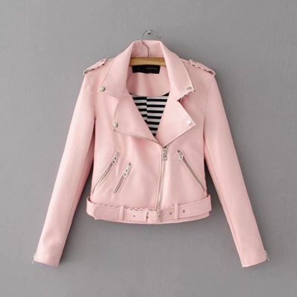 

women's faux pu leather spring suede short jacket multy zipper motorcycle coat womens 2019 autumn dropshipping biker jackets, Black