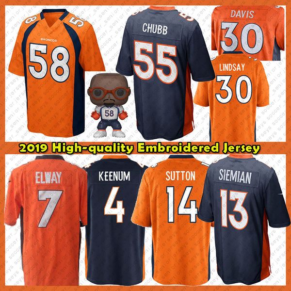 

Denver jer ey bronco 58 von miller jer ey 55 bradley chubb 4 keenum 7 john elway 30 terrell davi 14 utton 13 iemian 2019 men jer ey