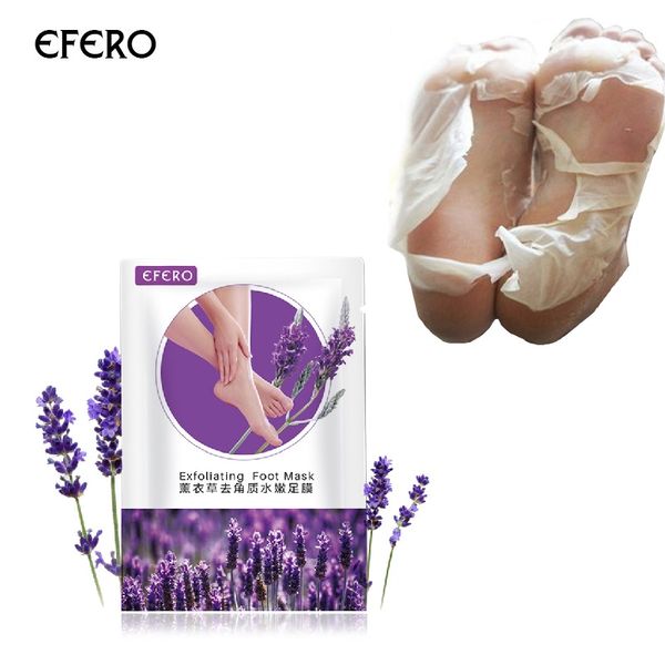 

efero 2pcs/pair lavender peeling feet mask socks remove dead skin exfoliating for pedicure foot masks for heel legs cream tslm2