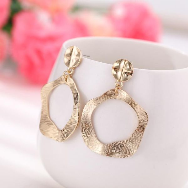 

2020 fashion earrings jewelry large for women earrings round golden color metal pendant trend fashion jewelry