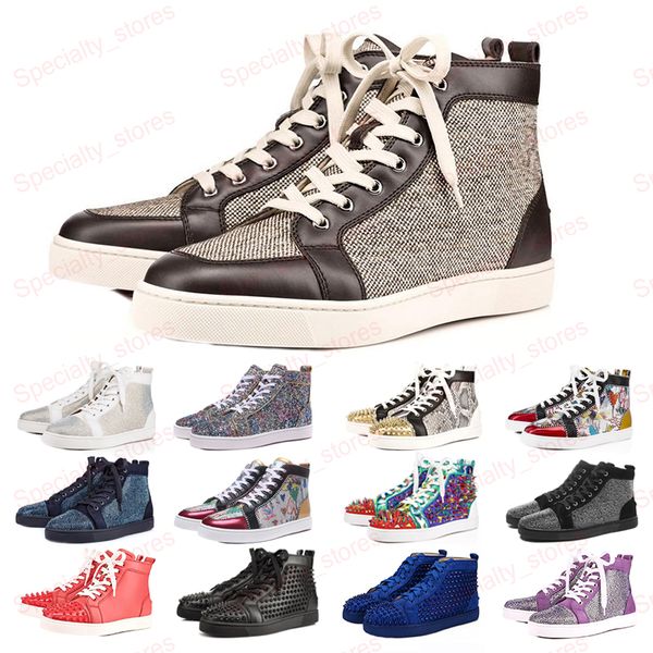 

with box ace designer fashion grey brand studded spikes red bottom casual shoes men and women party lovers genuine leather sneakers 35-47, Black