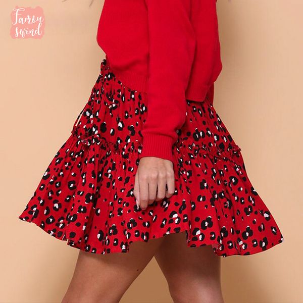 

леопардовый юбки красочные короткие черные юбки узелок женщин лето 2019 высокая талия red mujer юбка, Black