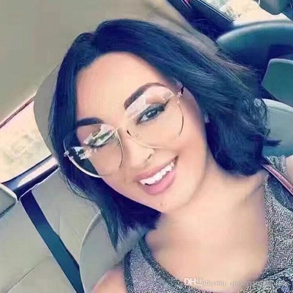 

designer sunglasses women clear sunglasses semi rimless oversized oval sun glasses frame vintage shades luxury metal eyewear, White;black