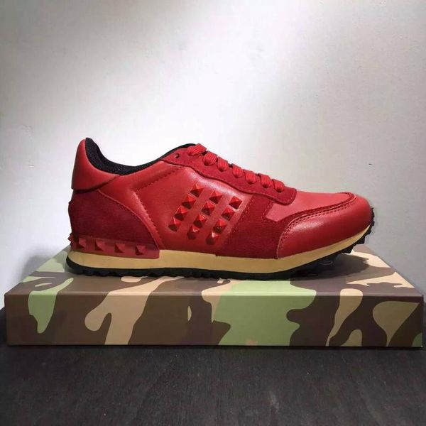 

2020 new color luxury designer rock stud sneaker shoes women and men casual shoes rock runner trainer party wedding shoes, Black