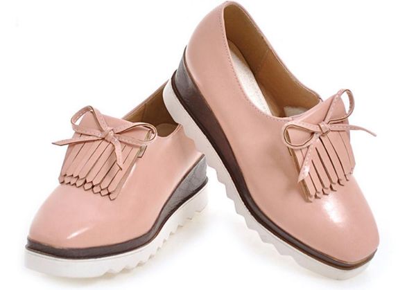 

women's shoes in spring and autumn slope heel square head @77, Black