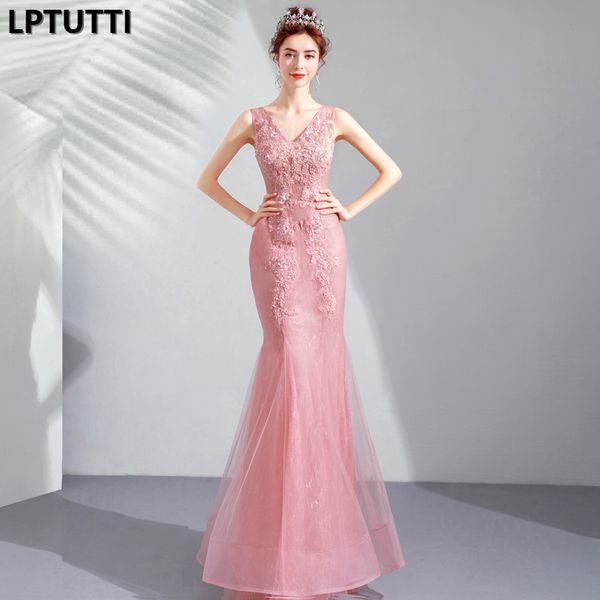 

lptutti beading embroidery new for women elegant date ceremony party prom gown formal gala events luxury long evening dress, White;black