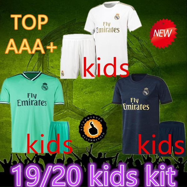 

2019 2020 real madrid kids madrid soccer jersey 19 20 hazard soccer shirt modric asensio vinicius jr isco kroos football uniform, Black