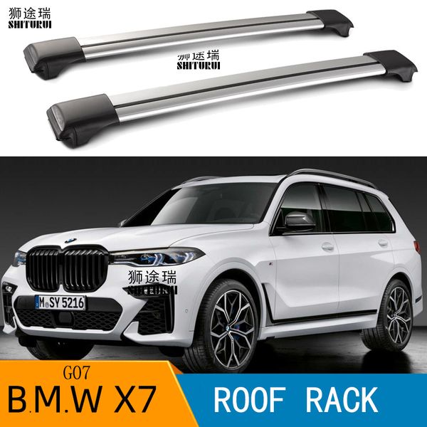 

2pcs roof bars for - x7 (g07) [2019-today] suv aluminum alloy side bars cross rails roof rack luggage load 200kg